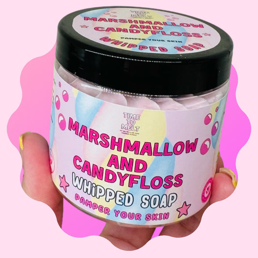 Marshmallow and candy floss whipped soap